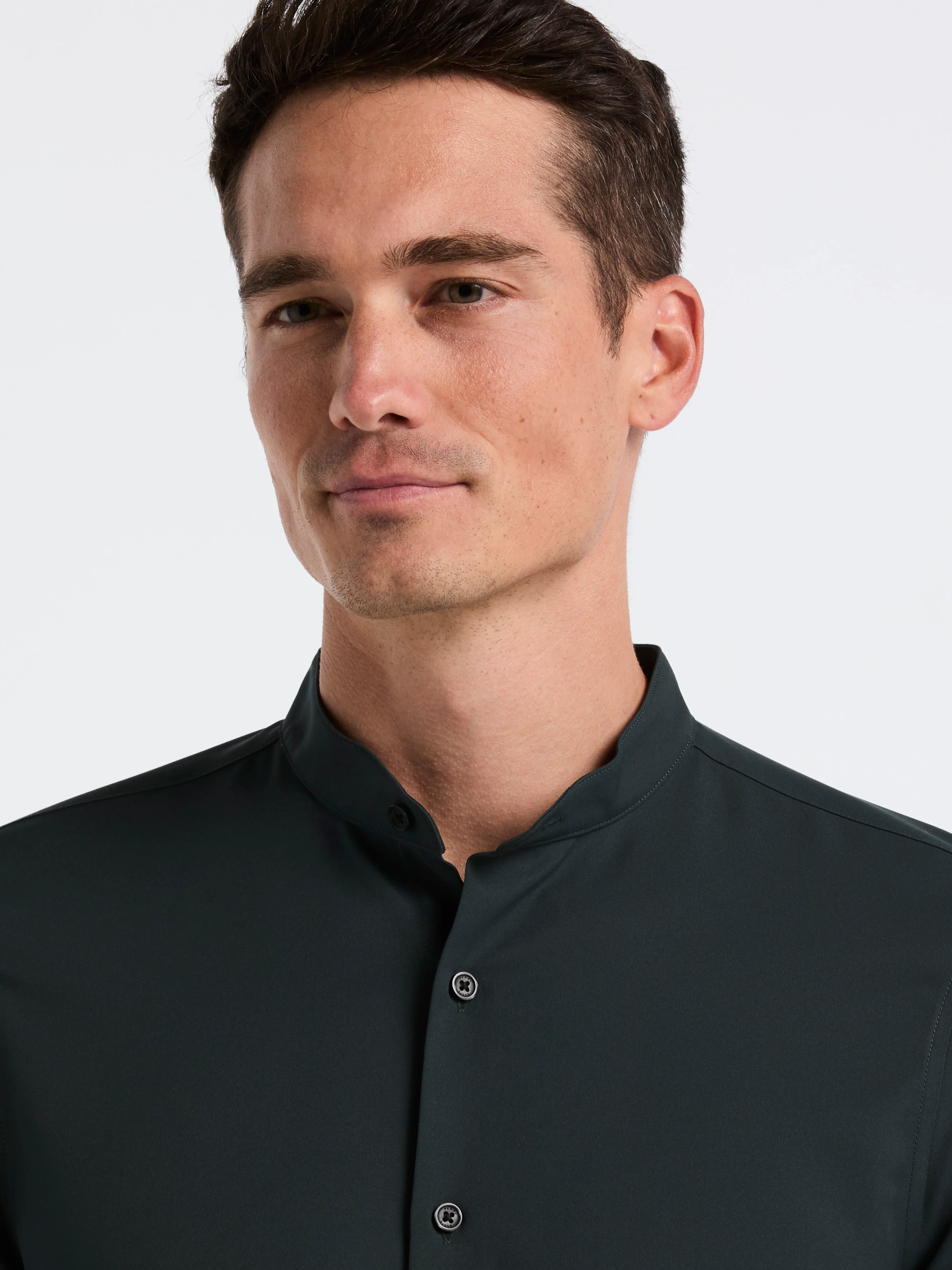 Untucked Slim Fit Total Stretch Banded Collar Shirt - Image 14