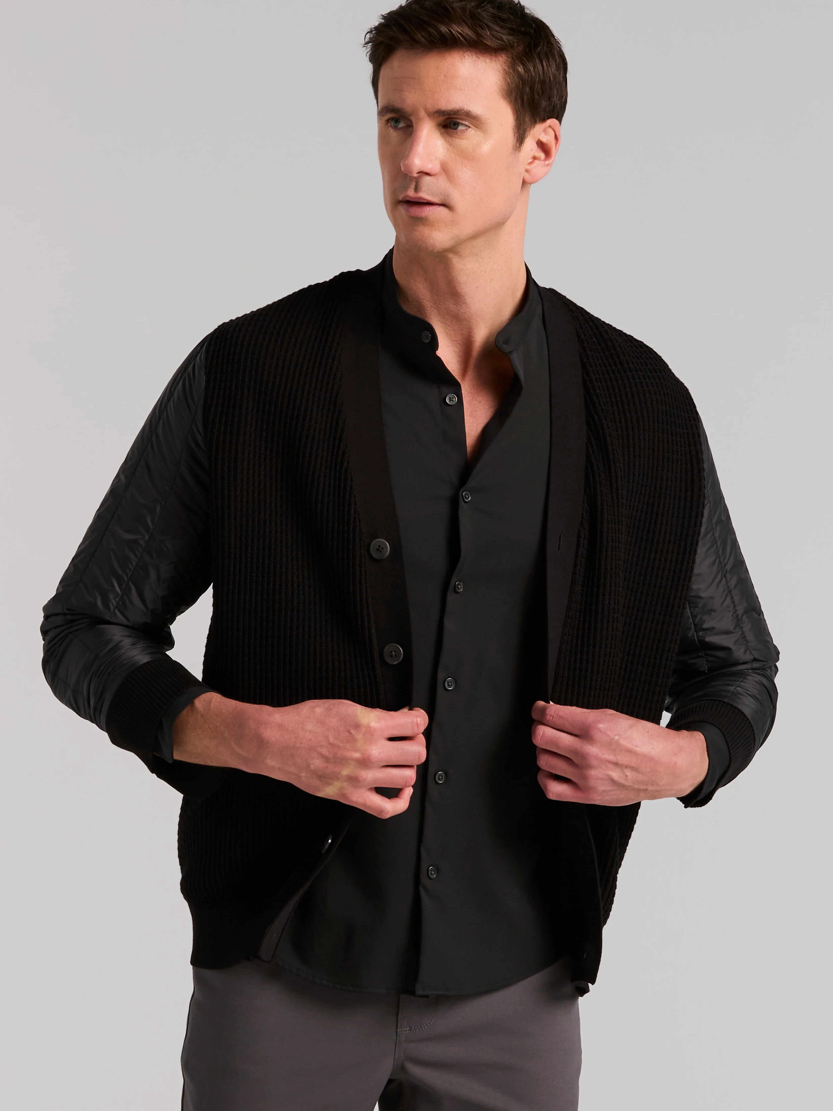 Untucked Slim Fit Total Stretch Banded Collar Shirt - Image 9