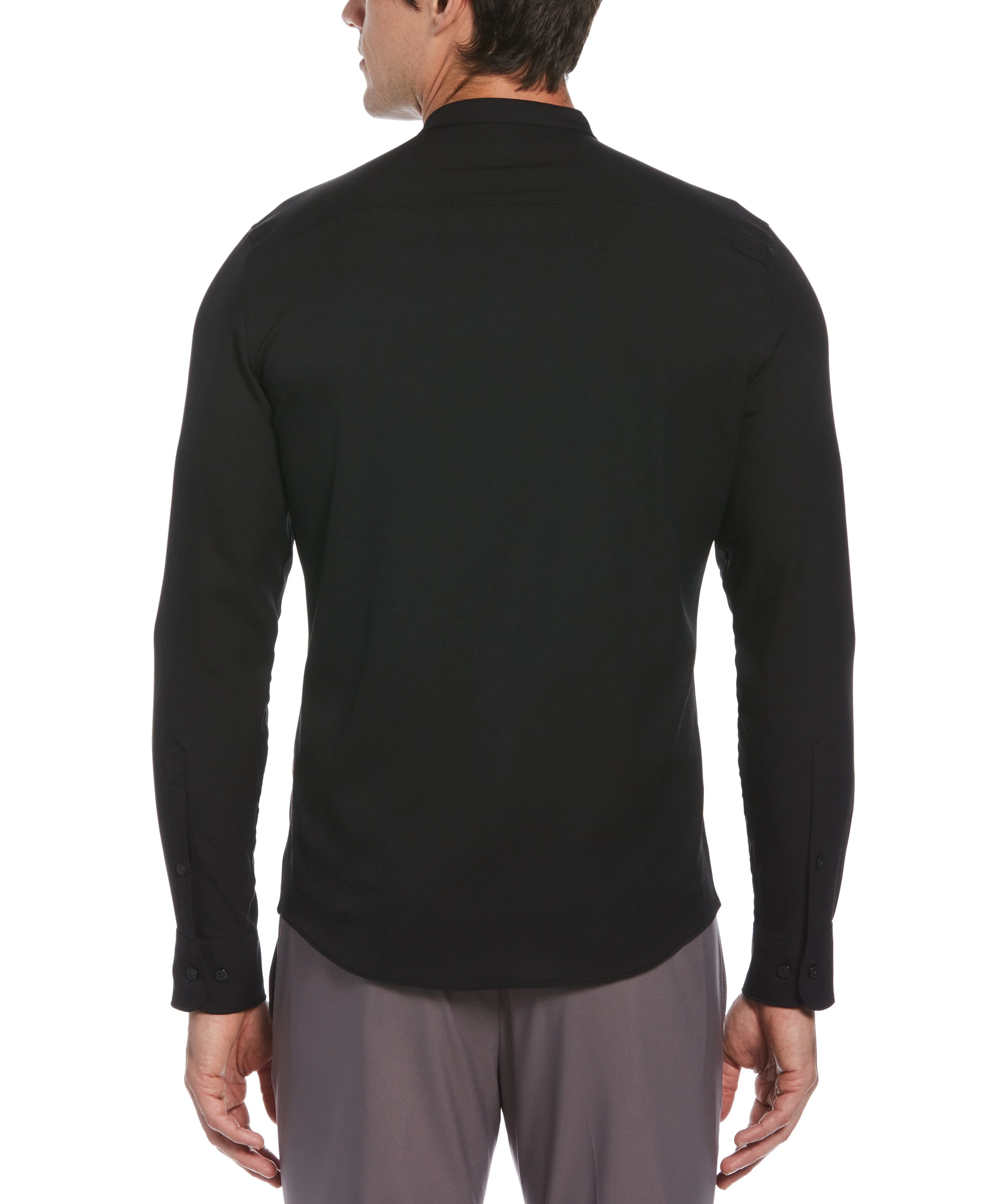 Tall Untucked Total Stretch Slim Fit Banded Collar Shirt - Image 4